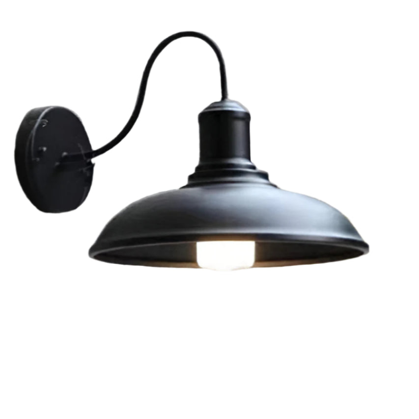 Vintage Industriële IJzeren Kom Buiten Wandlamp LED 1-Licht