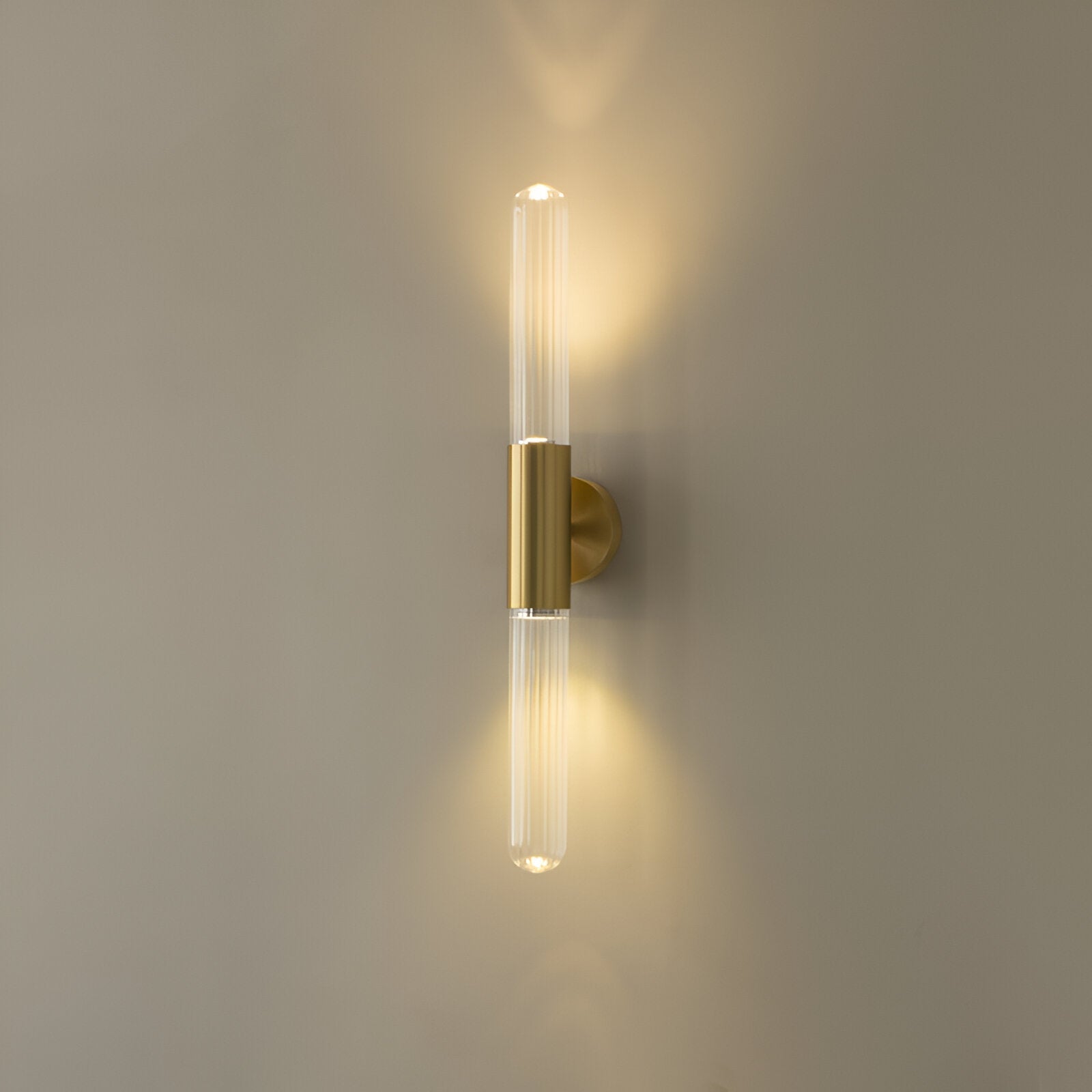 Nordic Water-Ripple Glas Messing Wandlamp LED 1-Licht