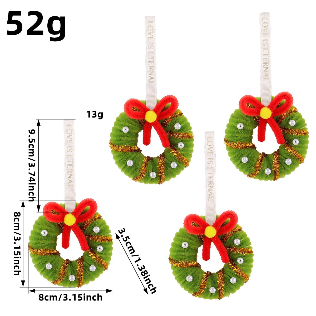 Decoratieve Kerstkrans – Klassieke Kerstversiering voor Deur en Muur