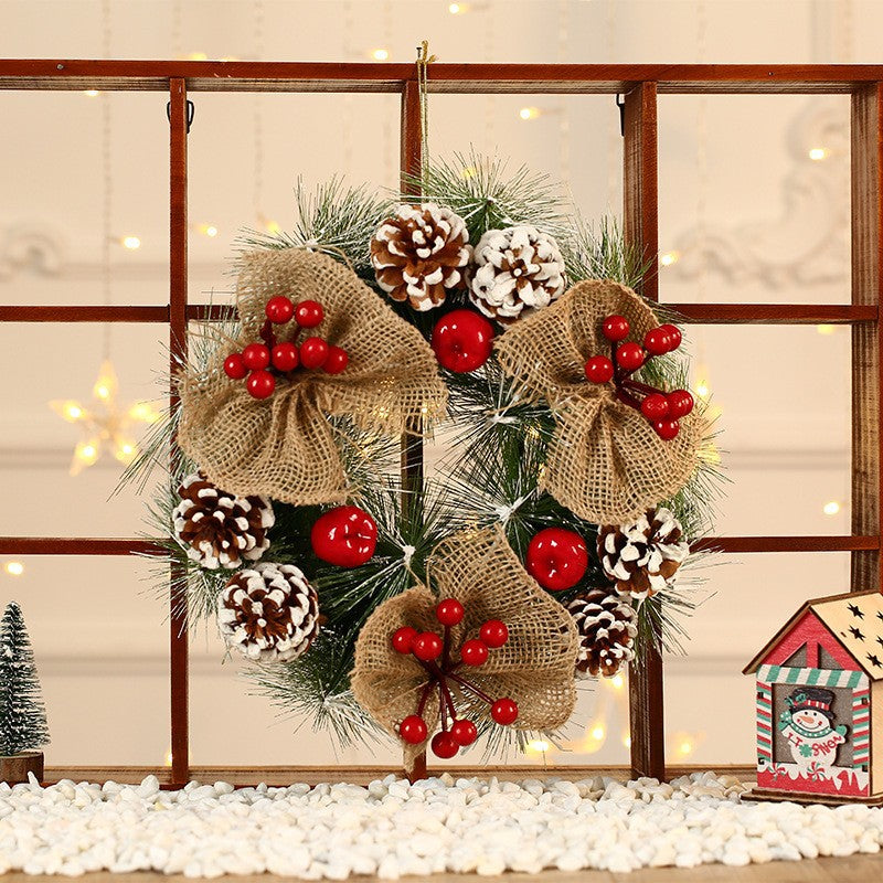 Kerstkrans van Jute – Rustieke Kerstdecoratie voor Deur en Muur