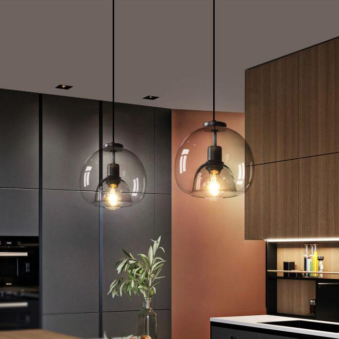 Minimalistische Rookglas Dome Hanglamp 1-Licht