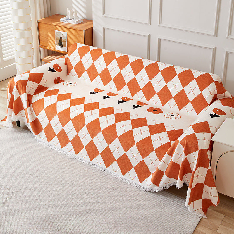 Geruite Bankdeken – Zachte Decoratieve Plaid voor Bank en Bed
