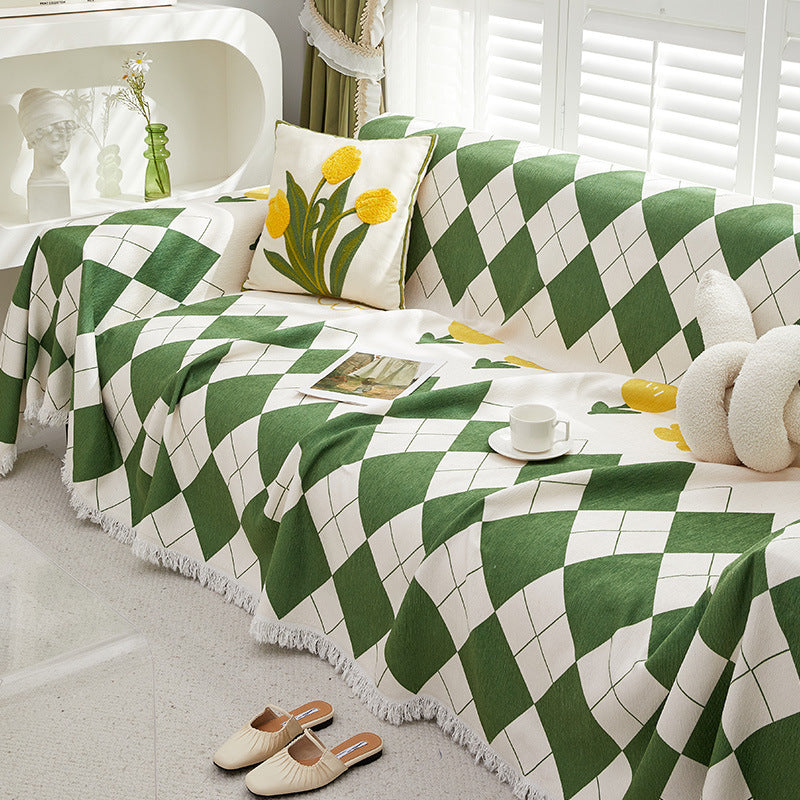 Geruite Bankdeken – Zachte Decoratieve Plaid voor Bank en Bed