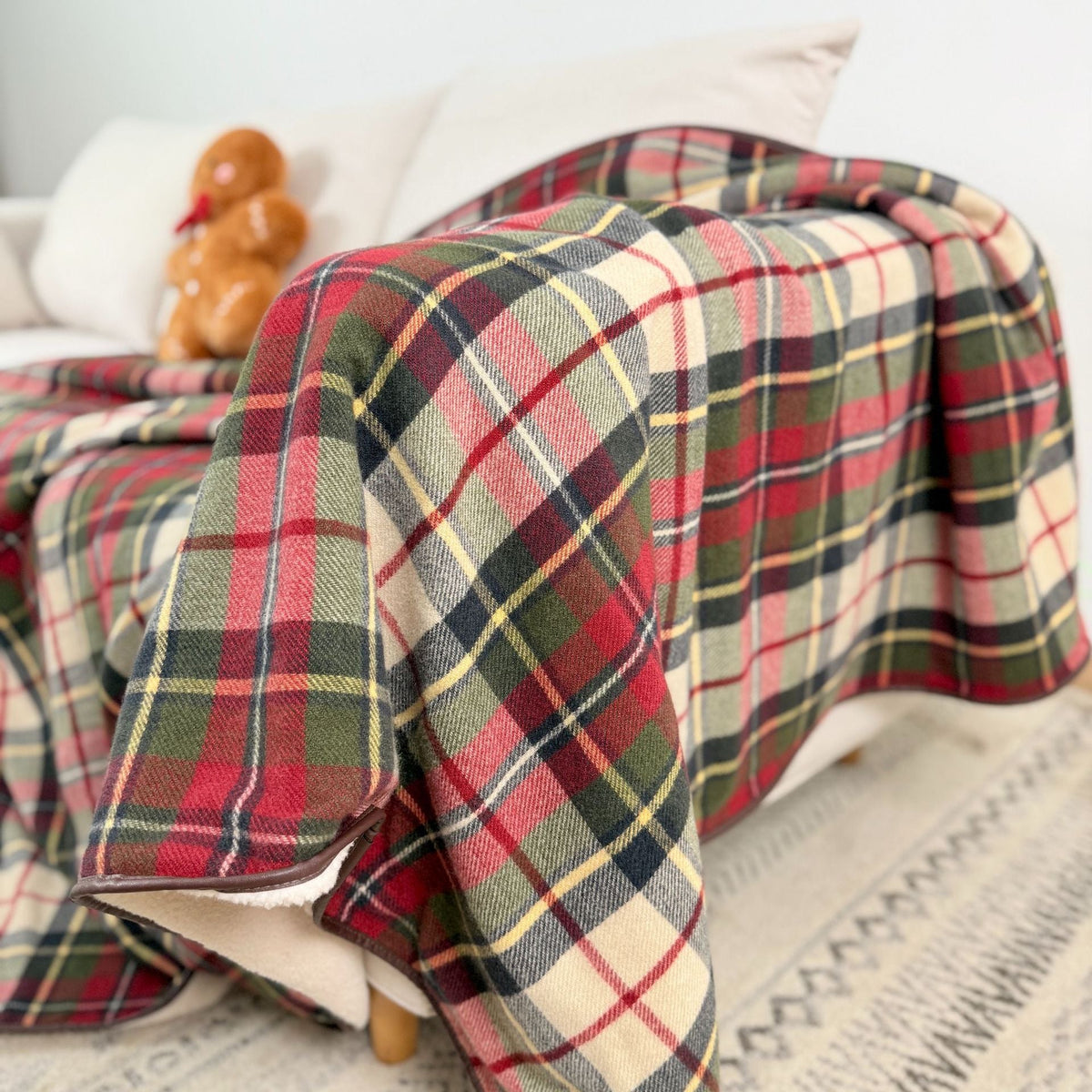 Geruite Fleece Deken – Zachte en Warme Plaid voor Bank en Bed