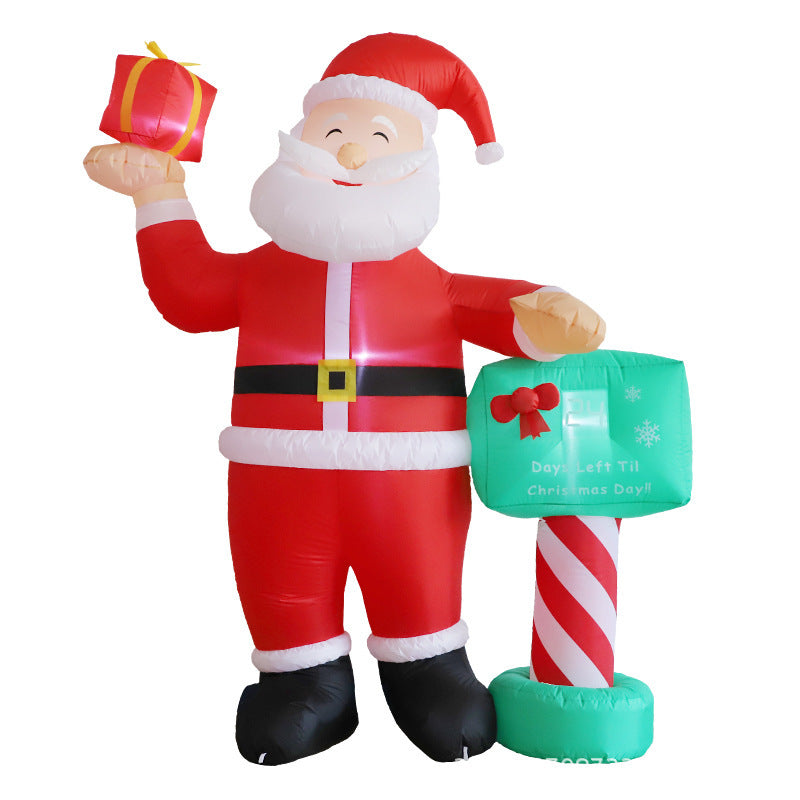 Opblaasbare Kerstman op IJsbeer met LED-verlichting – Kerstdecoratie voor Buiten