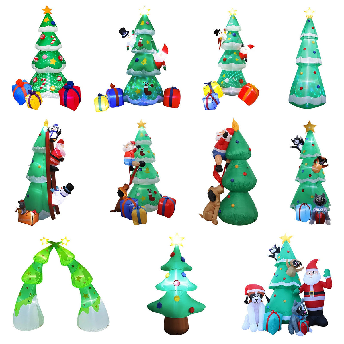 Opblaasbare Kerstman op IJsbeer met LED-verlichting – Kerstdecoratie voor Buiten