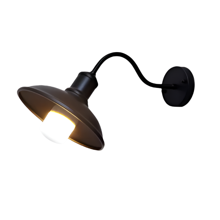 Vintage Industriële IJzeren Kom Buiten Wandlamp LED 1-Licht