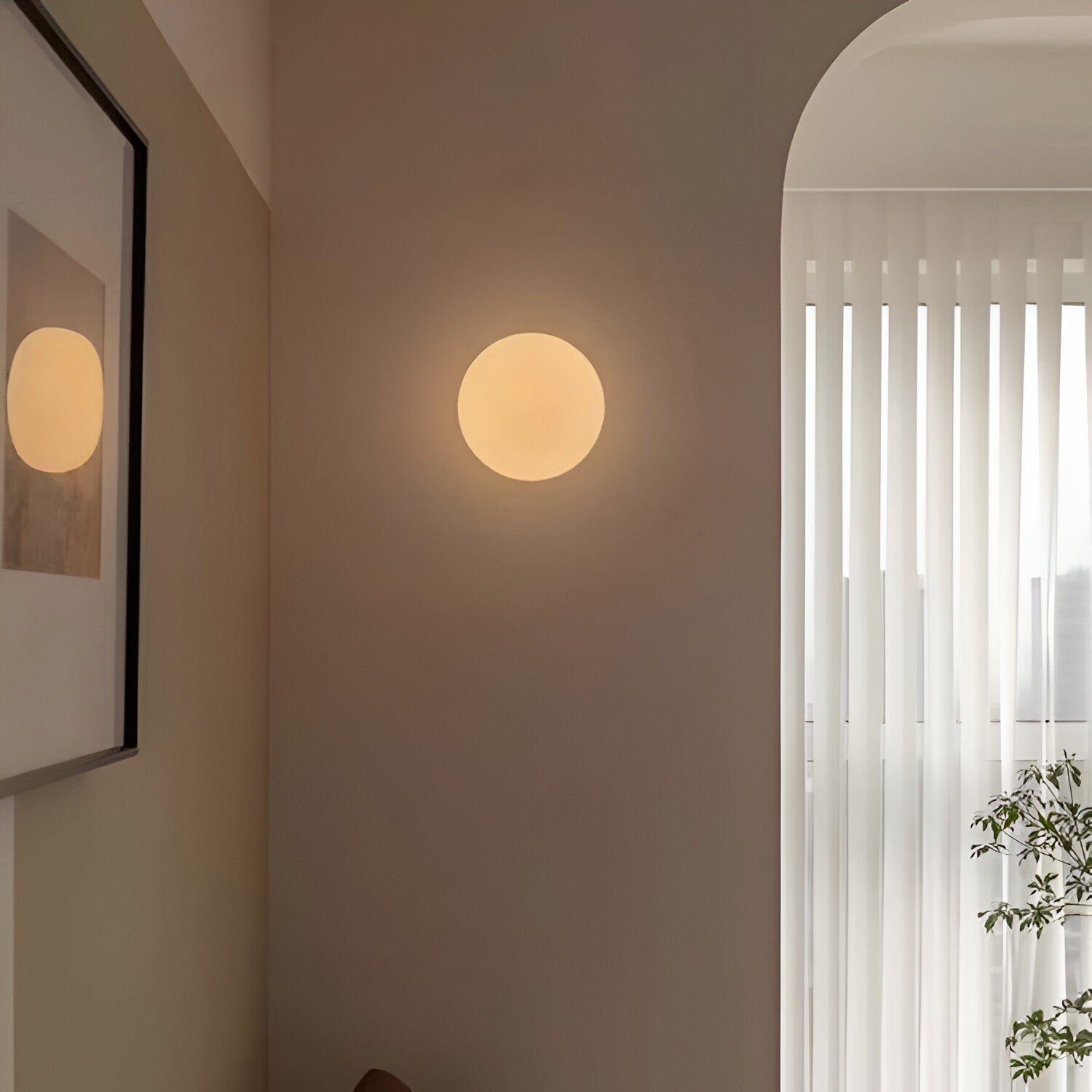 Minimalistische Ronde Glas-Wandlamp LED 1-Licht