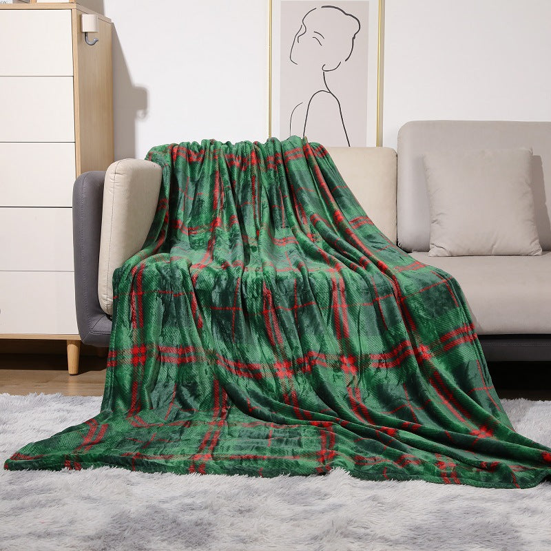 Pluche Fleece Deken met Schotse Ruit – Zachte, Warme Plaid voor Bank en Bed