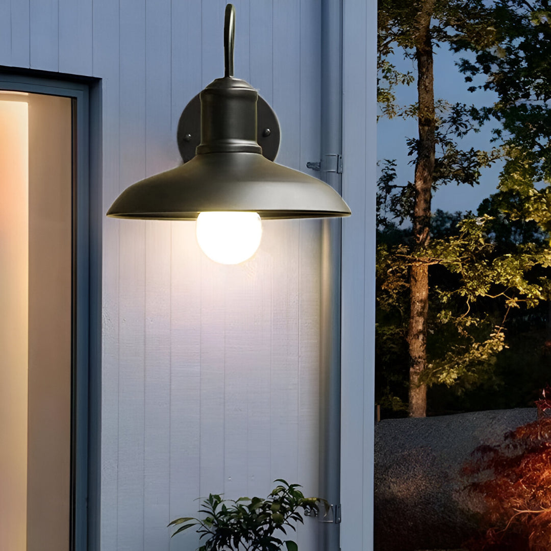 Vintage Industriële IJzeren Kom Buiten Wandlamp LED 1-Licht