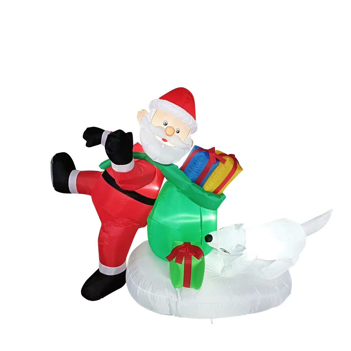 Opblaasbare Kerstman op IJsbeer met LED-verlichting – Kerstdecoratie voor Buiten