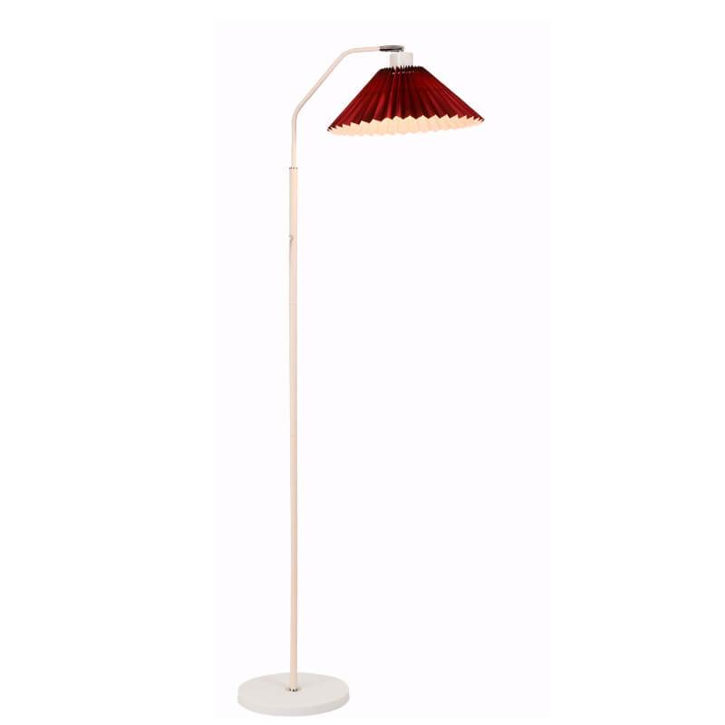Minimalistische LED Vloerlamp met Geplooide Stoffen Lampenkap
