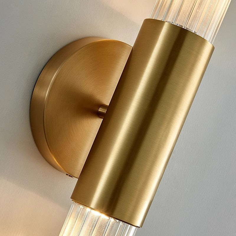 Nordic Water-Ripple Glas Messing Wandlamp LED 1-Licht