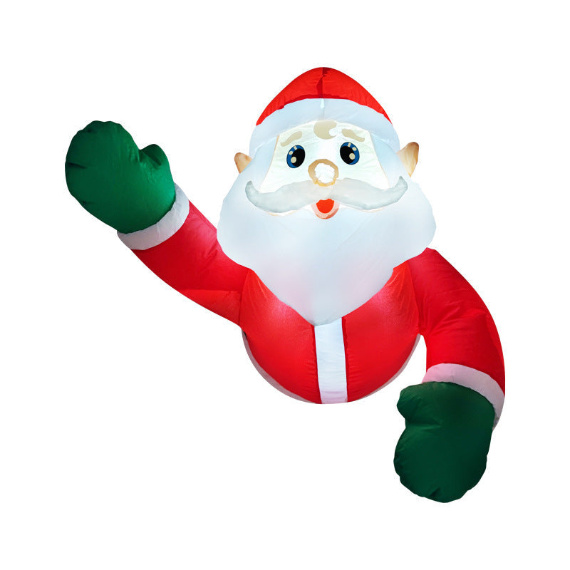 Opblaasbare Kerstman op IJsbeer met LED-verlichting – Kerstdecoratie voor Buiten