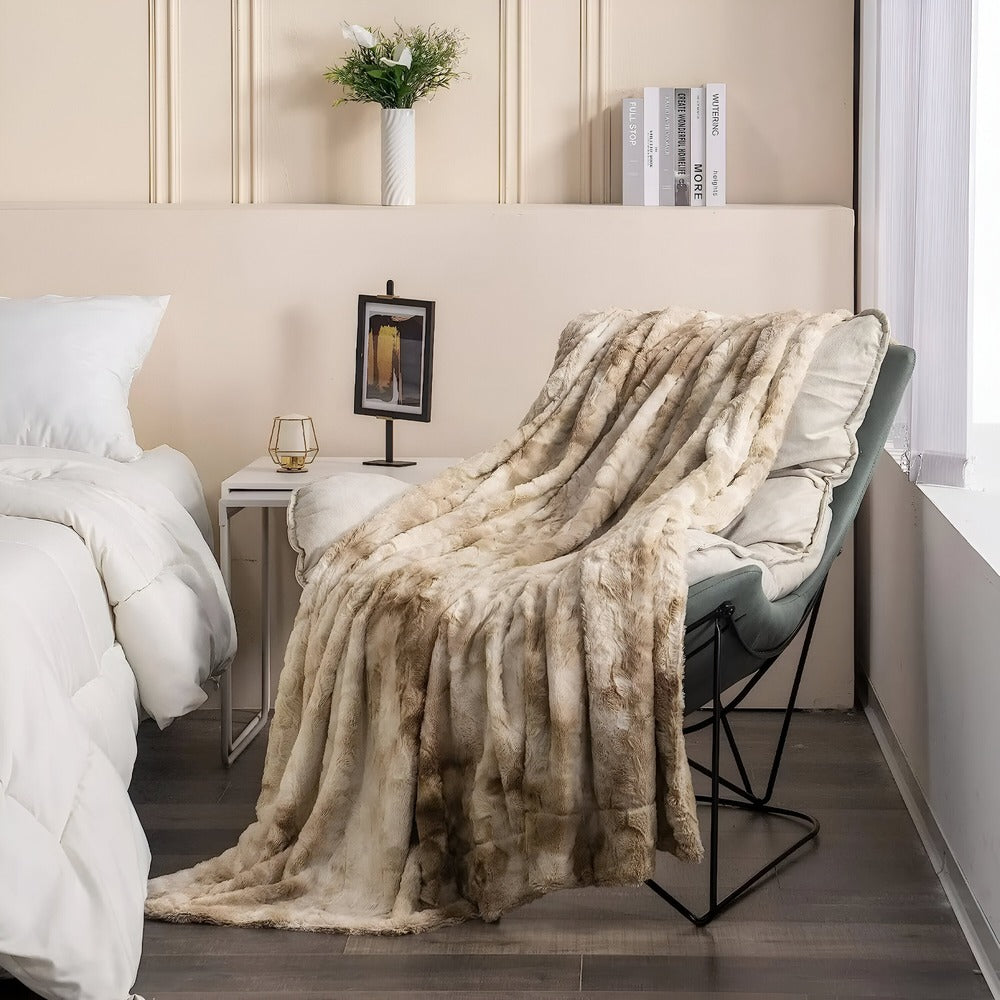 Zachte Velours Winterdeken – Warme Koraalfleece Plaid met Batikpatroon