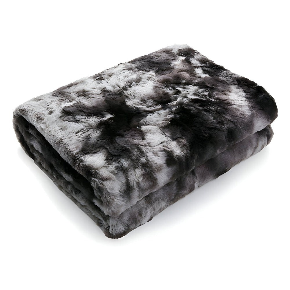 Zachte Velours Winterdeken – Warme Koraalfleece Plaid met Batikpatroon