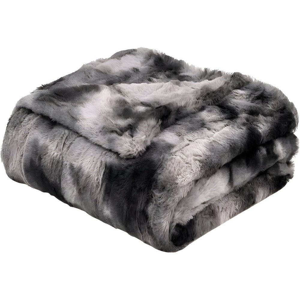 Zachte Velours Winterdeken – Warme Koraalfleece Plaid met Batikpatroon