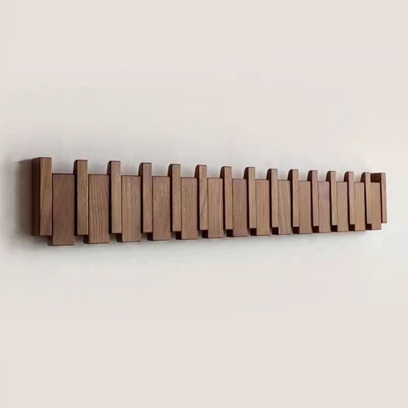 Wandgarderobe in piano-design | Handgemaakt hout | Natuur