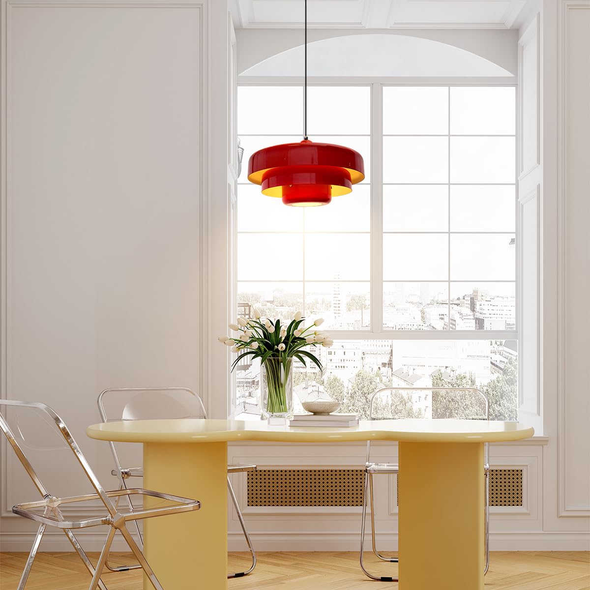 Scandinavische Glazen Hanglamp voor Moderne Woondecoratie
