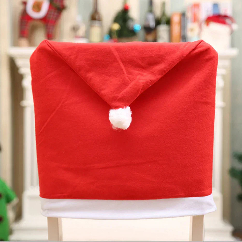 SantaSeat Kerst Stoelhoezen – Set van decoratieve stoelhoezen met kerstman-design