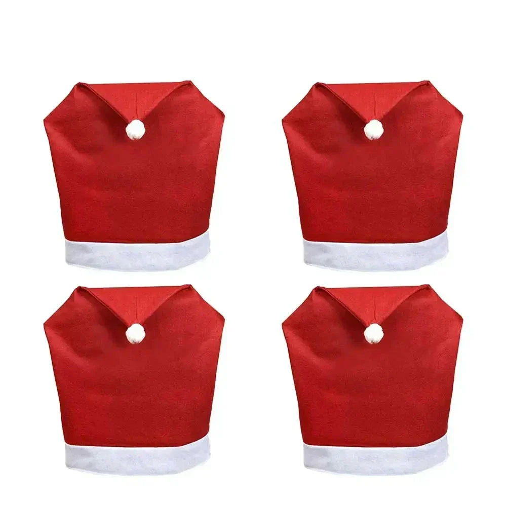 Christmas Kerst Stoelhoezen – Kerstmanmutsen voor Eetkamerstoelen