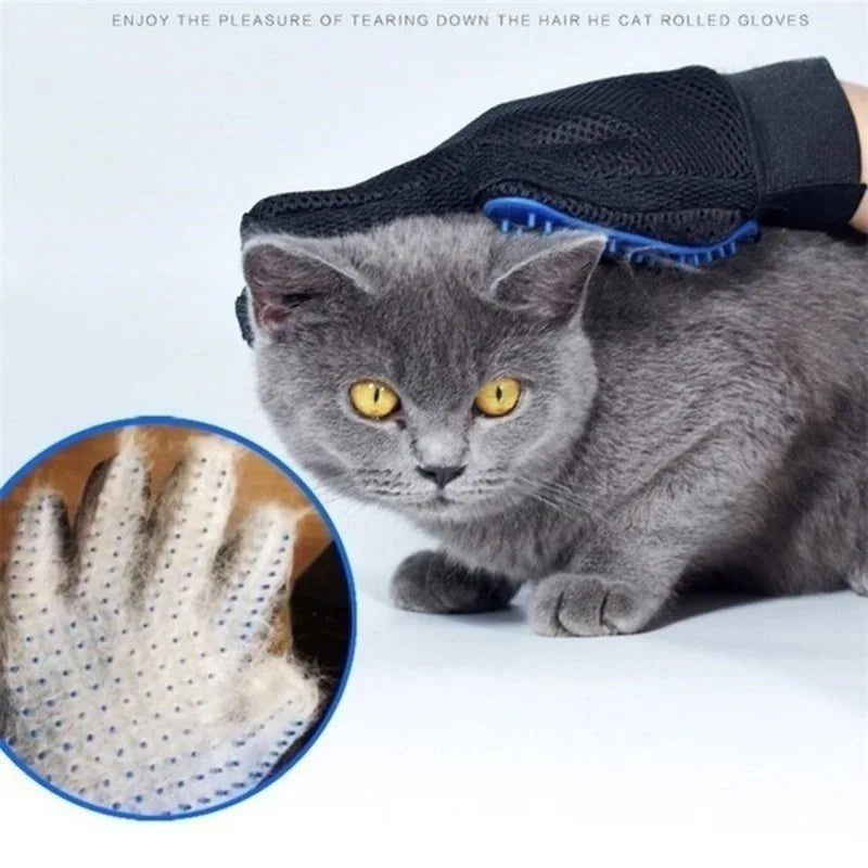 FellGlanz | Katten- & Hondenverzorgingshandschoen | Zelfreinigende Borstel | 180 Siliconen Noppen | Zachte Vachtverzorging & Haarverwijdering