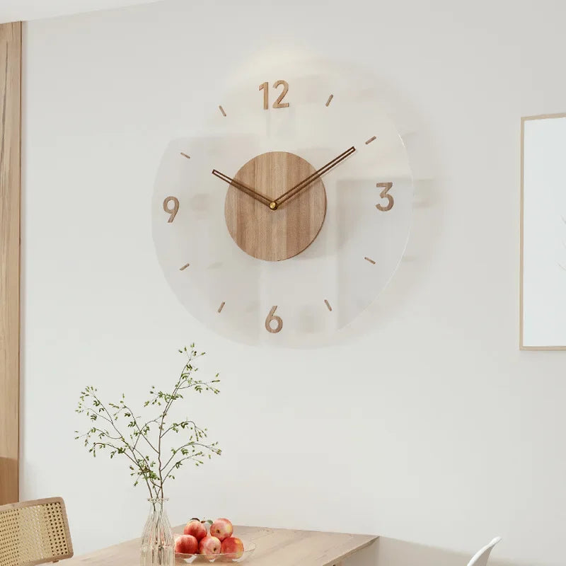 Moderne Houten Wandklok – Minimalistisch en Elegant Design voor de Woonkamer