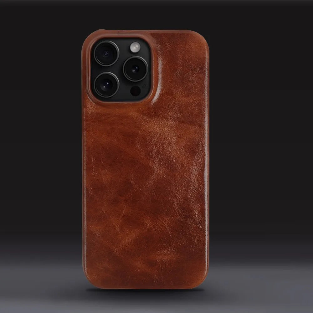 Crownline Handgemaakte iPhone Hoes Van Echte Runderleer