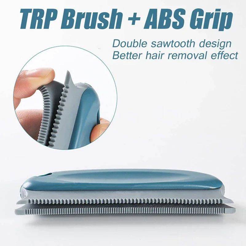 Fluffigob Pluis- & Dierenhaarverwijderaar Borstel | 2-in-1 Reiniging met Dubbele Kamstructuur | Voor Bank, Kleding, Tapijt | 15 × 6 × 2 cm