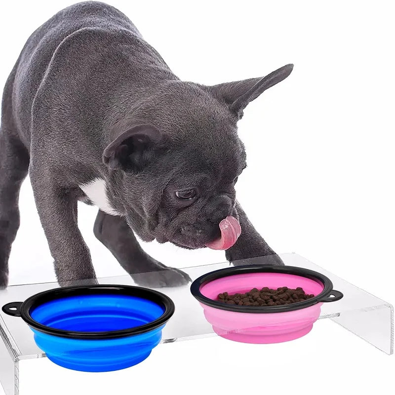 ReiseNapf FlexiBowl | 2-in-1 Opvouwbare Hondenkom & Dispenser | Siliconen | Voor Onderweg & Outdoor