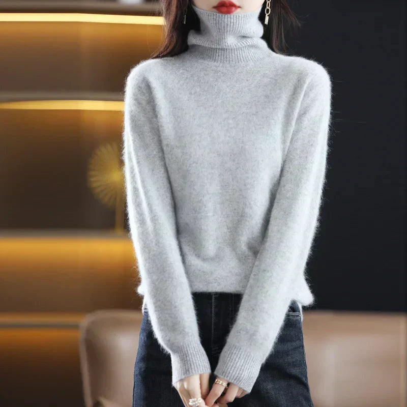 Nyorelle Cashmere Hoge Hals Trui voor Herfst en Winter