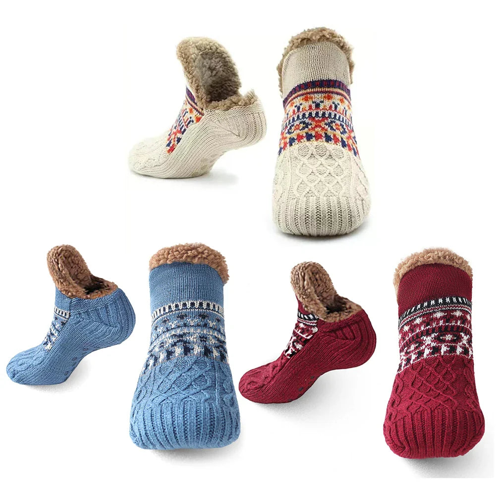 Nordhütte | Thermo-Huis Sokken Winter | Antislip Knuffelsokken voor Dames & Heren | Dikke Voering & Extra Warm | Zachte Antislip Sokken voor Thuis & Kerst