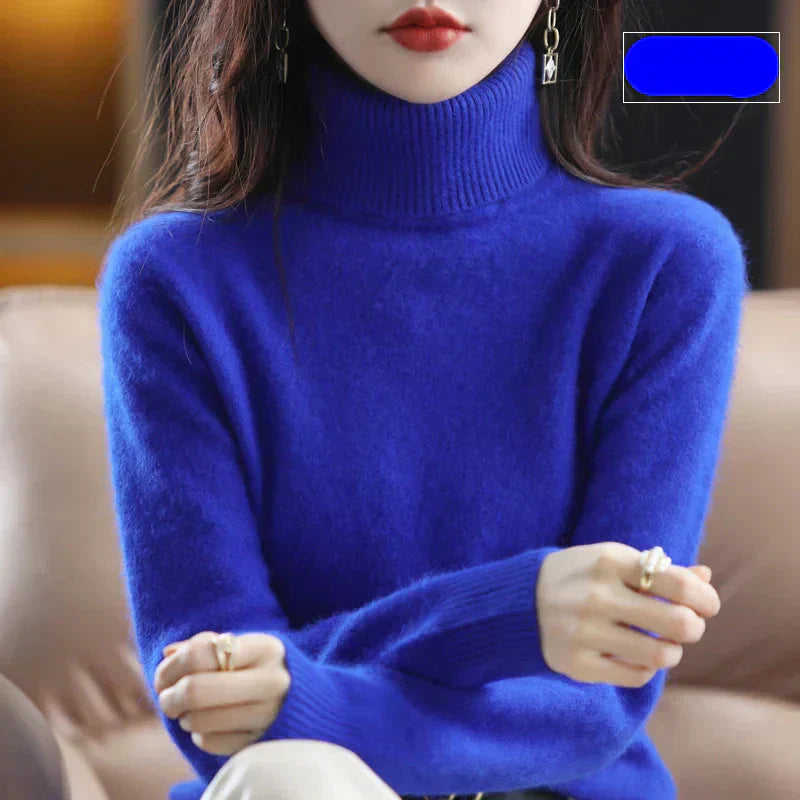 Nyorelle Cashmere Hoge Hals Trui voor Herfst en Winter