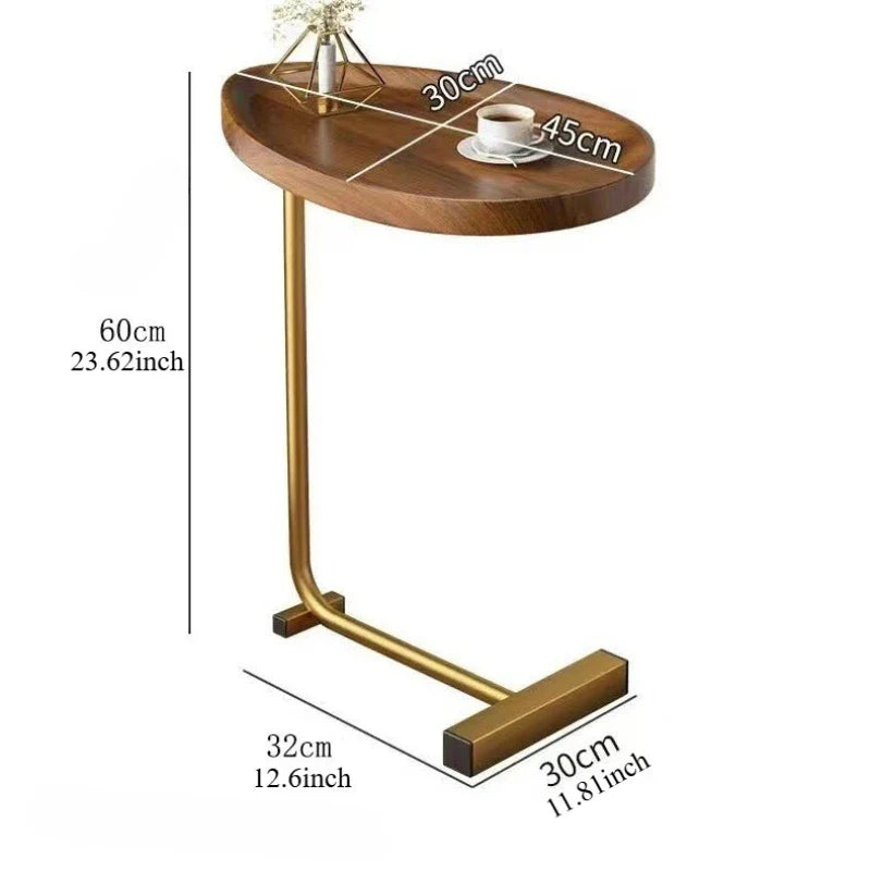 Nirethia - C-Vormige Mobiele Bijzettafel Ideaal voor Bank of Bed