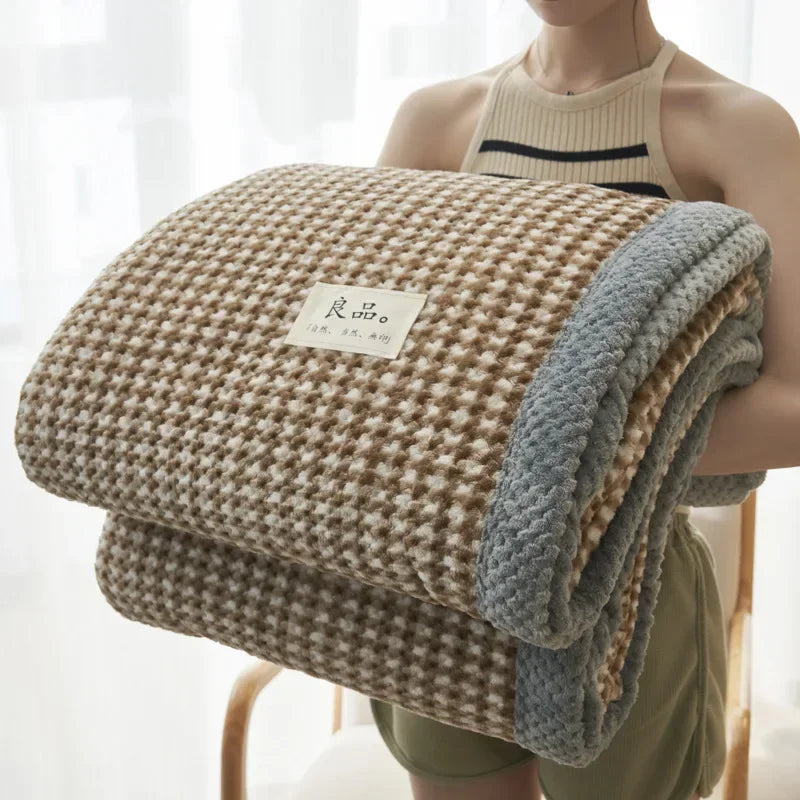 Geruite Deken – Zachte Plaid voor Bank en Bed met Klassiek Blokpatroon