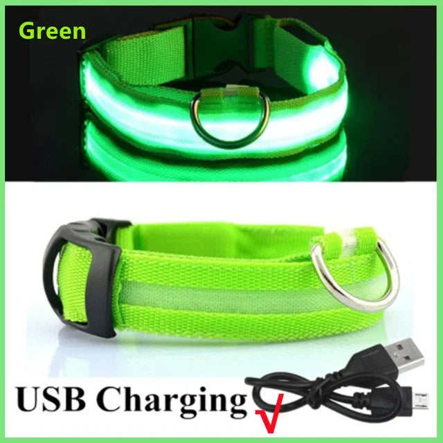LUXPETS GlowSafe LED Hondenhalsband | Verlicht & Oplaadbaar | Verstelbaar & Waterdicht | Anti-Verlies in de Nacht