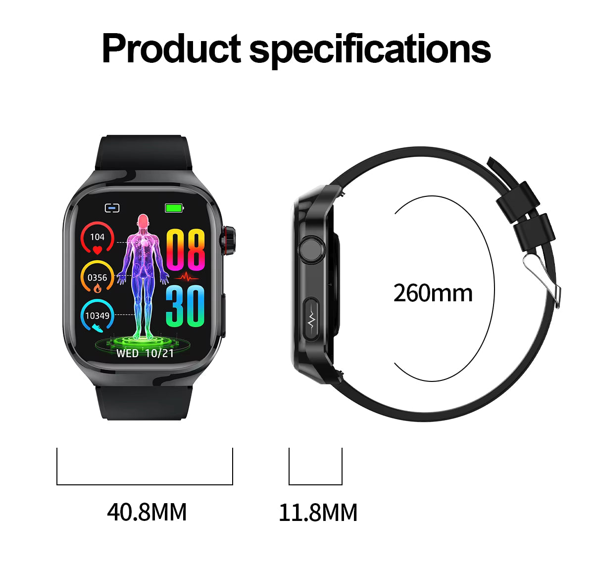 NexaPulse Smartwatch Met Bluetooth-connectiviteit En Activiteitstracking Voor De Hele Dag