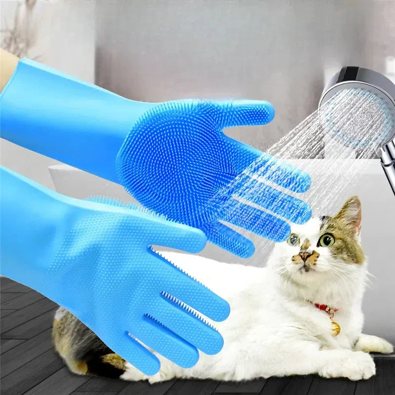 FELISPA SoftTouch Silikon-Badhandschoen voor Katten | Zachte Vachtverzorging & Massage | Shampoo-Borstel voor Huisdieren | 35×16 cm