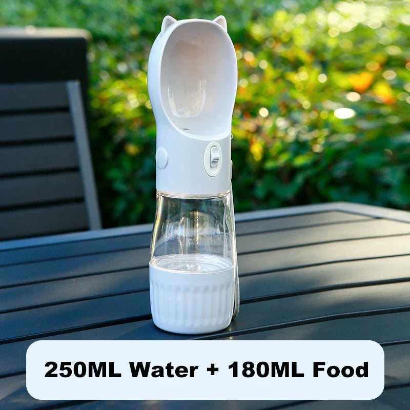 PetHydra Duo Honden Drinkfles met Voederbak | 2-in-1 Outdoor Dispenser | Voor Kleine & Grote Honden & Katten
