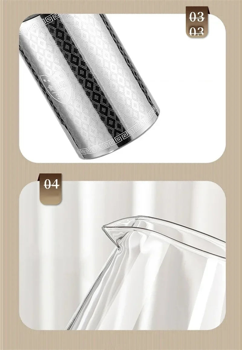 450ml-950ml Hittebestendige Glazen Theepot – RVS Theefilter, Bloemenketel voor Kung Fu Thee, Puer- en Oolong-thee