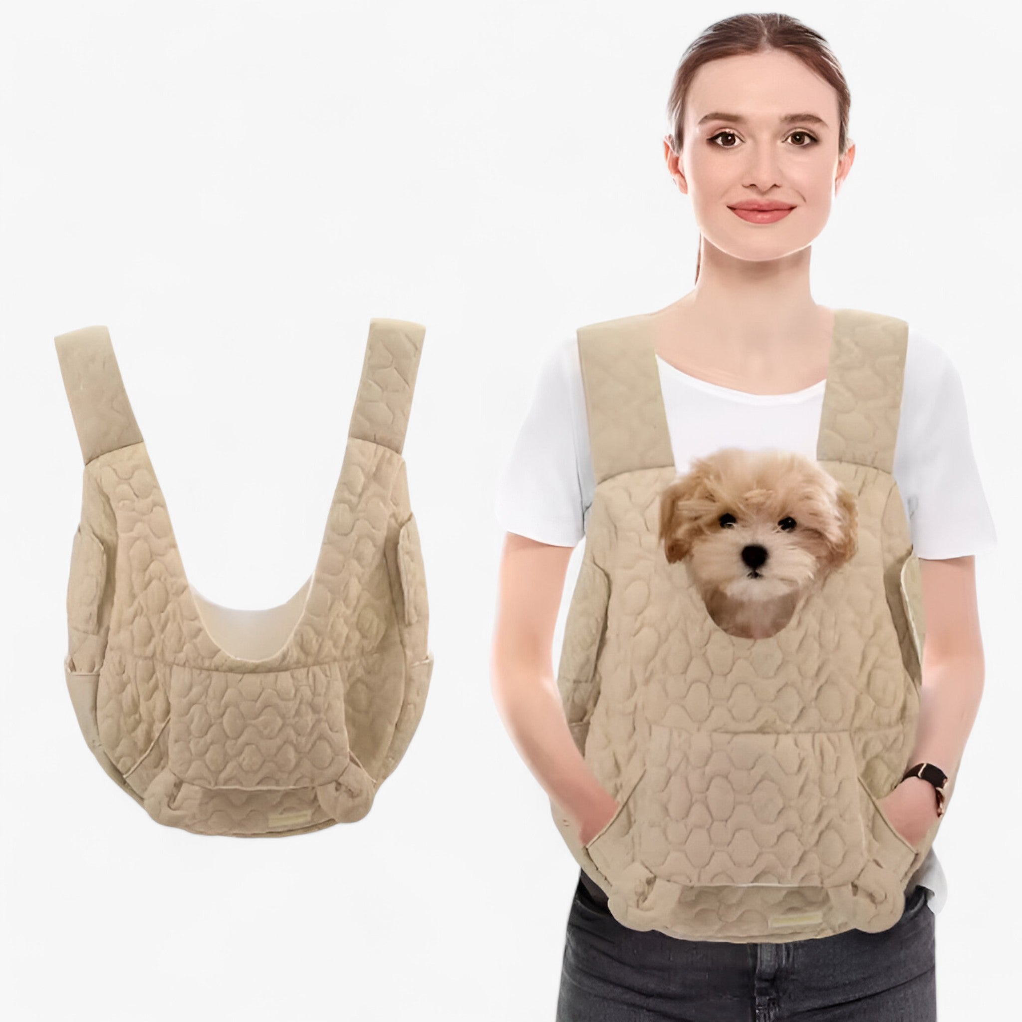Pawrello Huisdier Draagtas tot 10 kg | Weerbestendig & Comfortabel | Voor Katten & Kleine Honden | Met Ergonomische Draagriemen