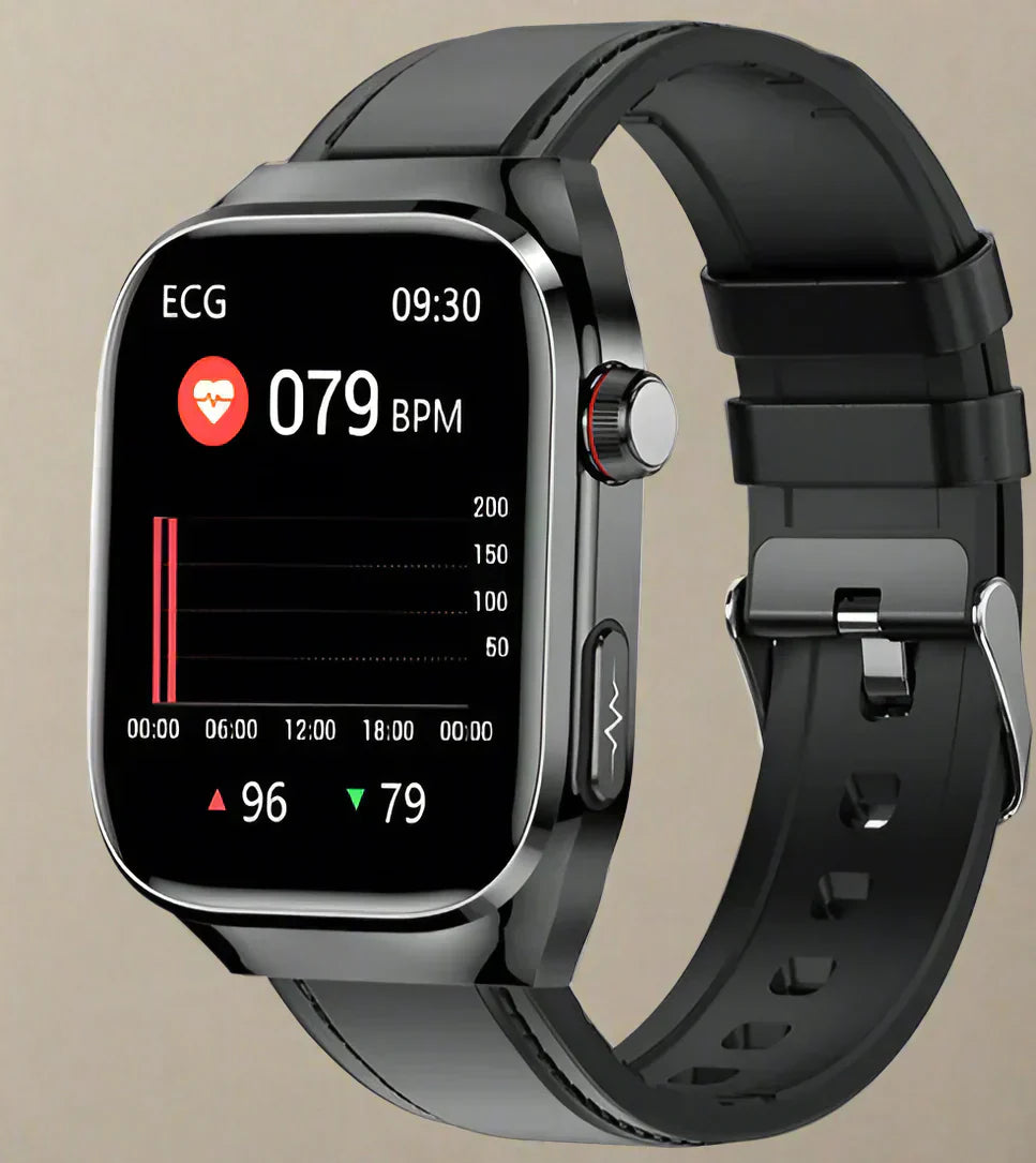 Geavanceerde Gezondheids Smartwatch met ECG, Bloedglucose Monitoring, 2.04-Inch AMOLED Display – Waterdichte Fitness Tracker