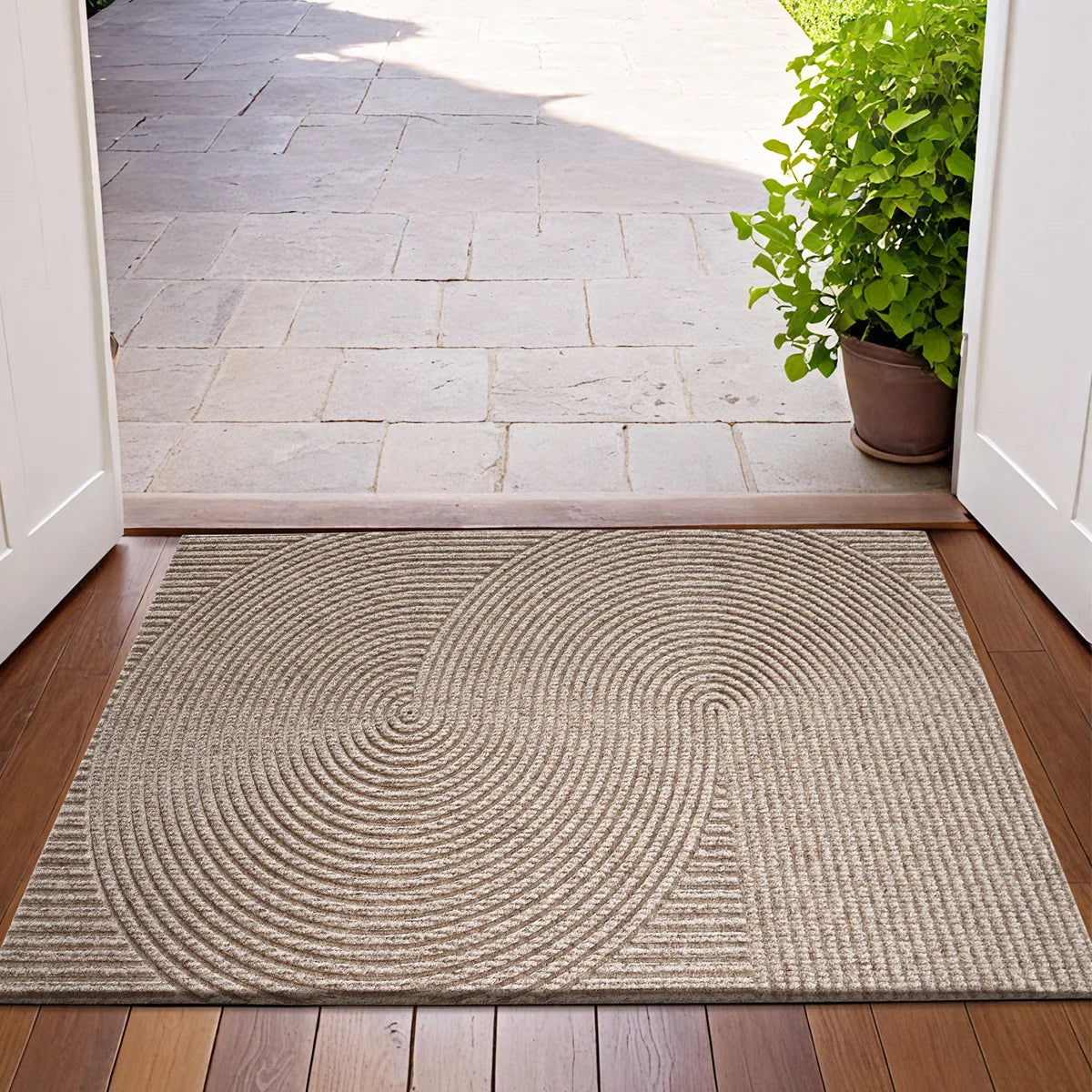 Nivara - 3D Groove Deurmat van Slijtvast Polyester met Antislip voor Binnen en Buiten