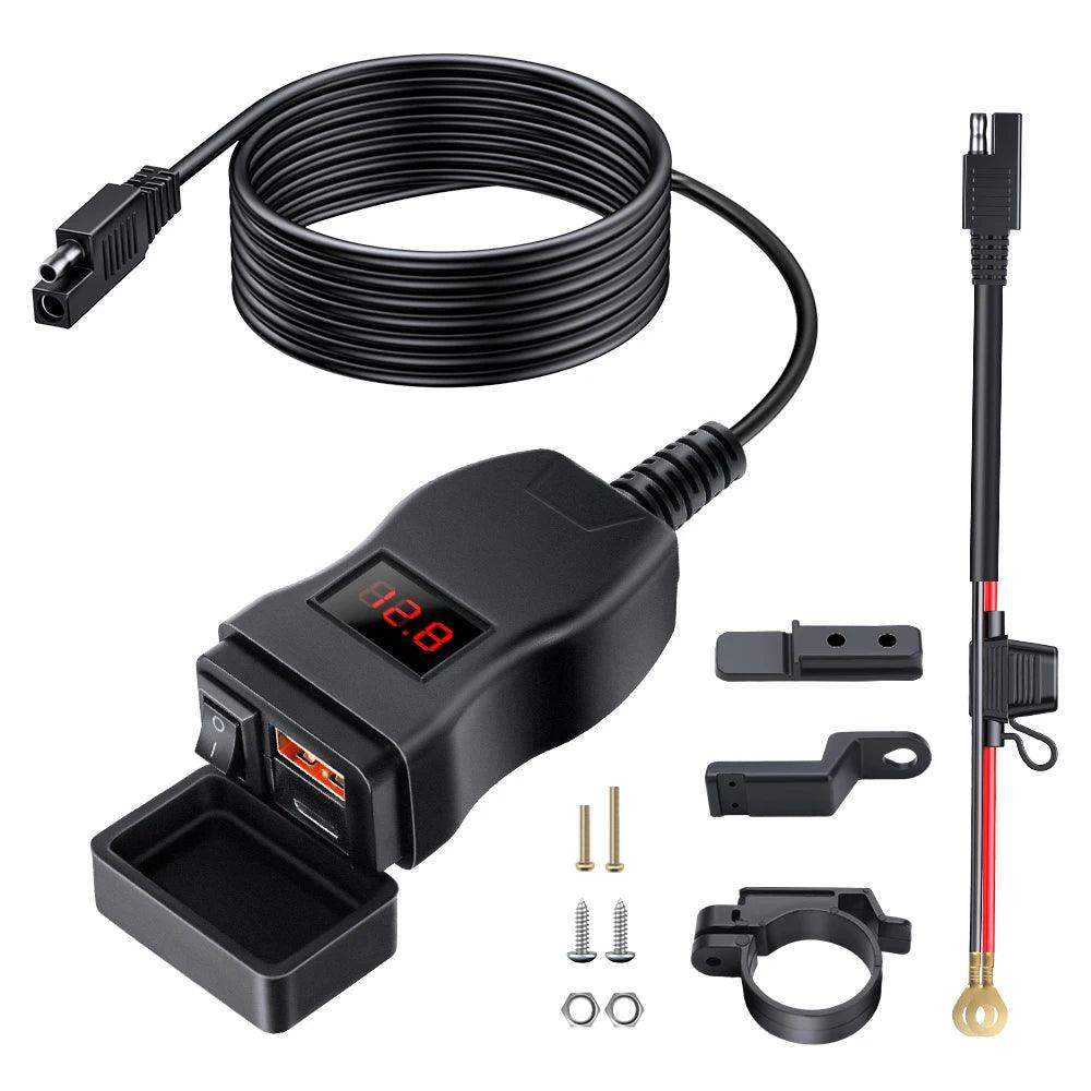 LuxCharge Elite Duo | Luxe dual USB oplader voor motorfietsen