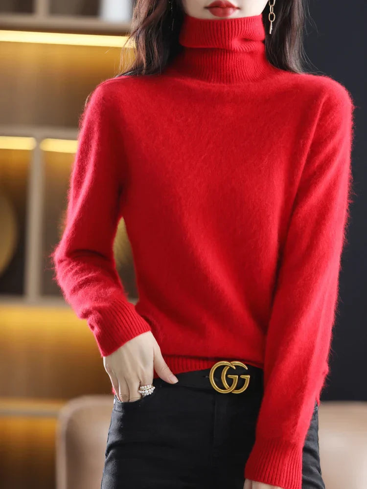 Dames 100 Procent Kasjmier Coltrui Warm Slim Fit Brei in 23 Kleuren