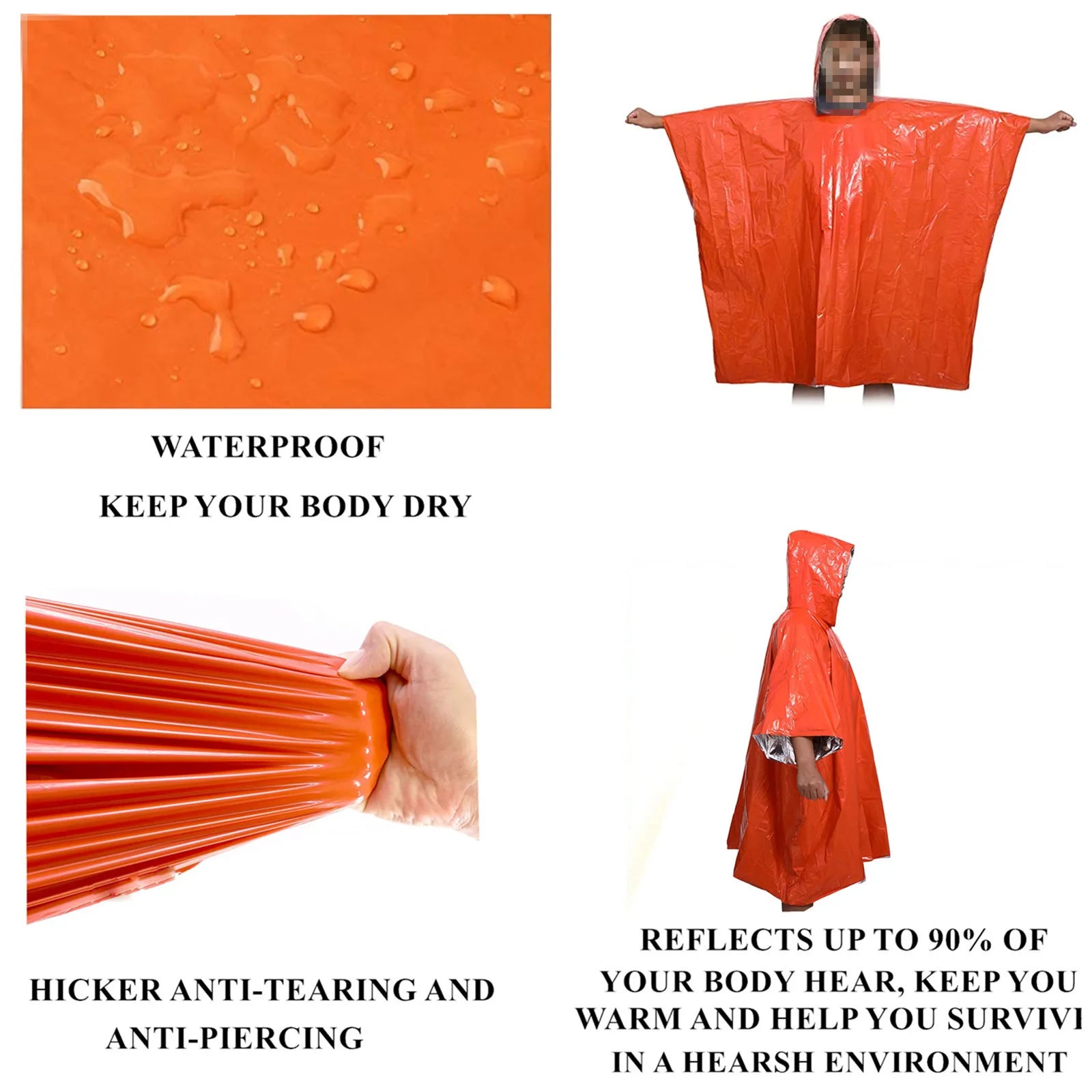 Opvouwbare Regenponcho – Bescherming tegen Weer & Wind