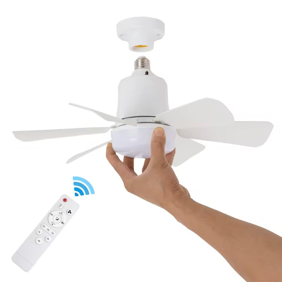 LuxeBreeze Draagbare Plafondventilator & Licht | Elegante 2-in-1 oplossing met afstandsbediening voor comfort en stijl