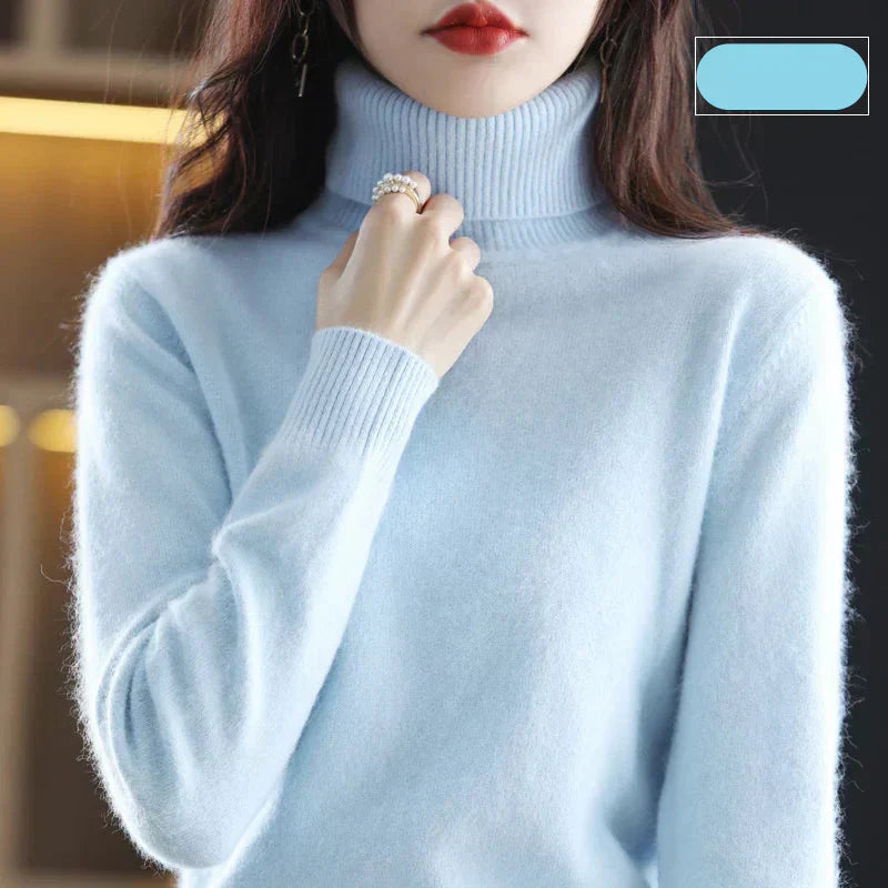 Nyorelle Cashmere Hoge Hals Trui voor Herfst en Winter