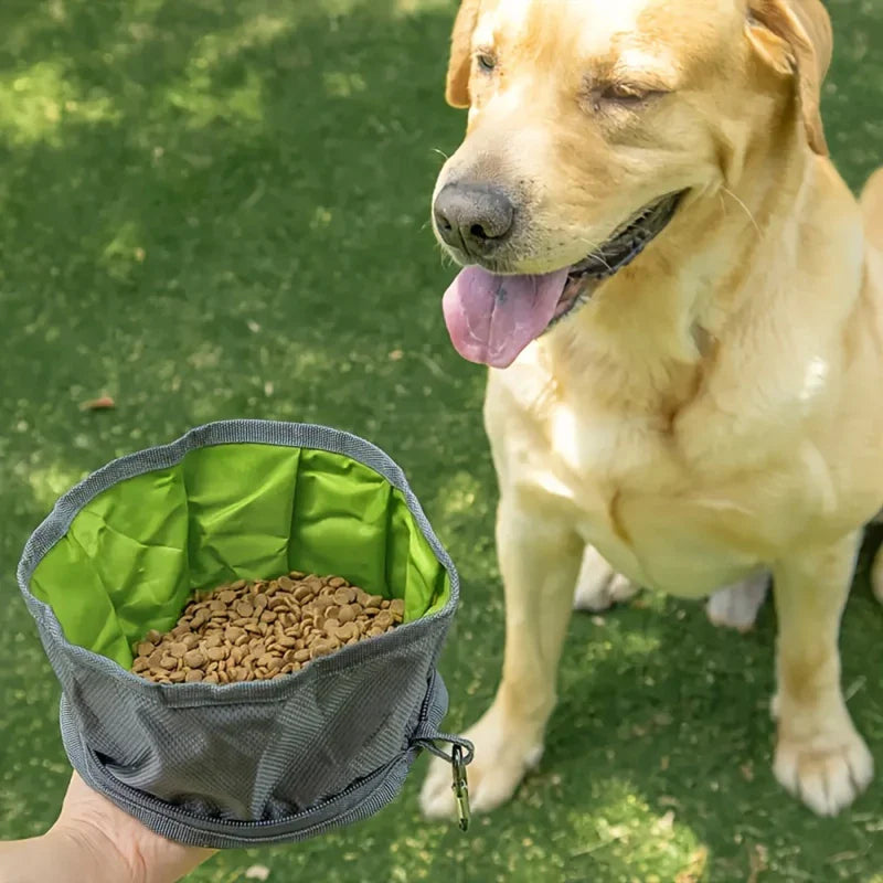 Opvouwbare Kom Nomadoo FoldBowl | Draagbare Voeder- & Waterbak voor Honden & Katten | Outdoor Reisbak van Oxford-stof | Ø 19 cm