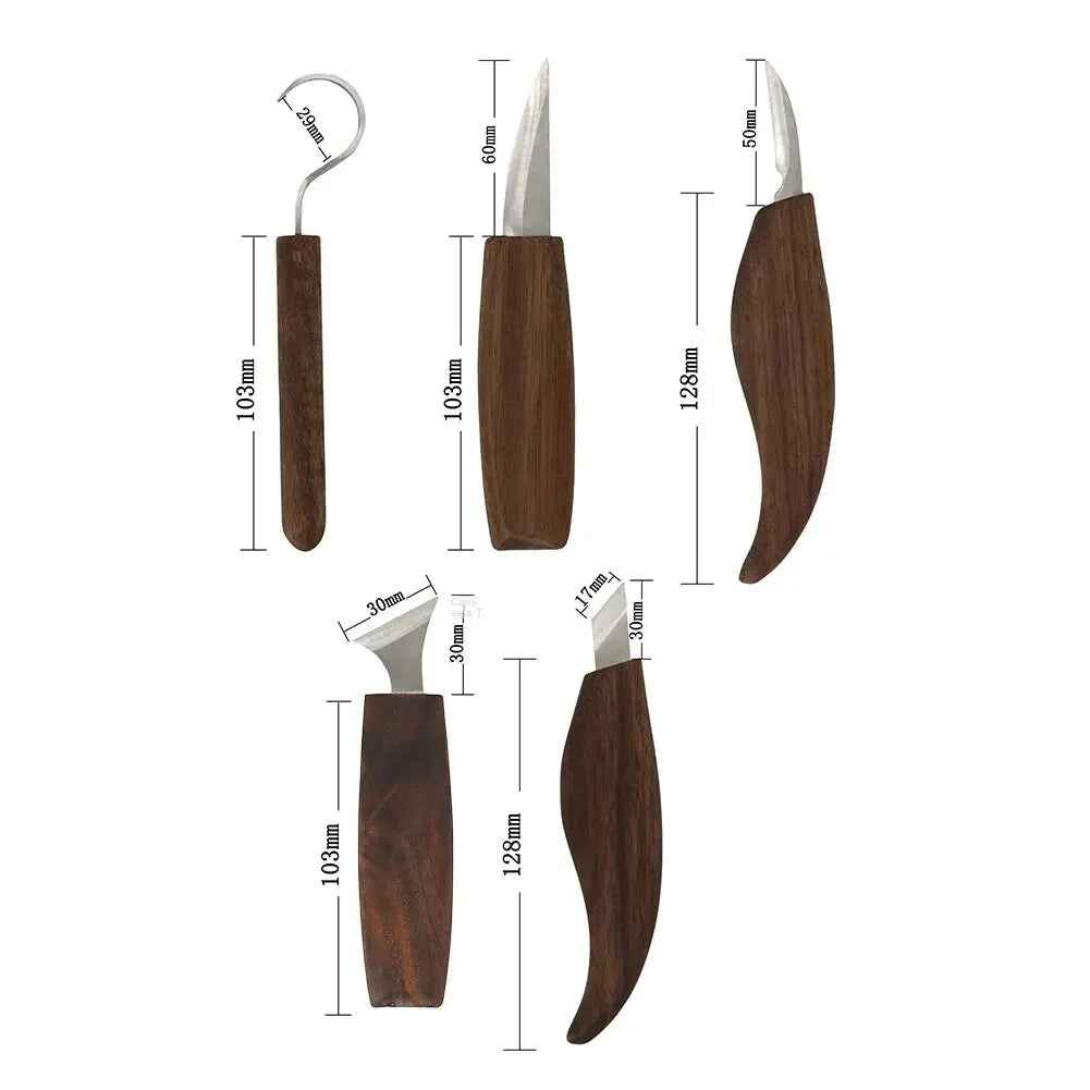 8-delig houtbeitelset: Houtsnijderset met vijlen - Houten lepel snijset voor beginners